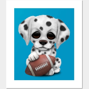 Dalmatian Puppy Dog Playing With Football Posters and Art